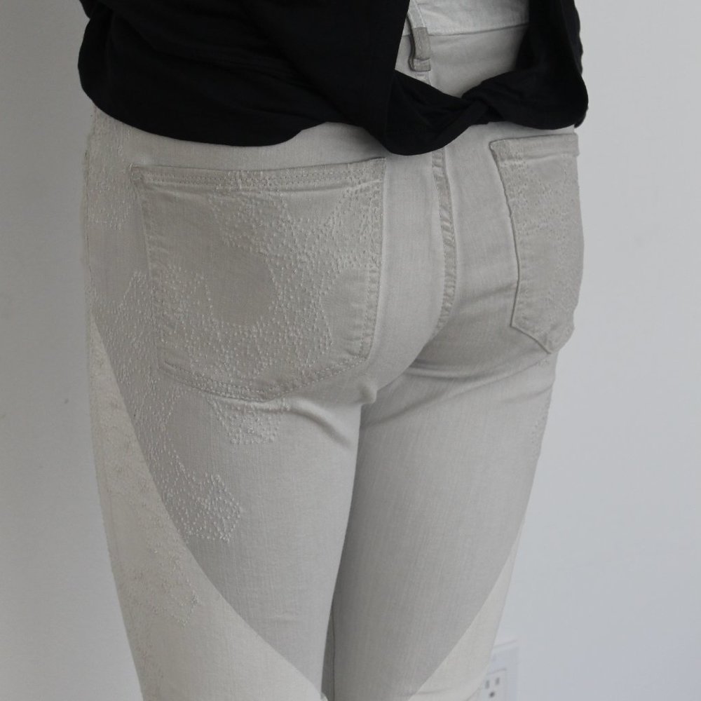 $378 Zadig & Voltaire BROCKENBOW Mascara Artemis Jeans White & Gray 29 - Picture 8 of 16